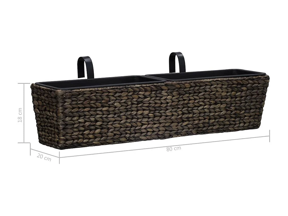 Set di 2 fioriere in giacinto d'acqua 39 cm marrone scuro 02_0000883