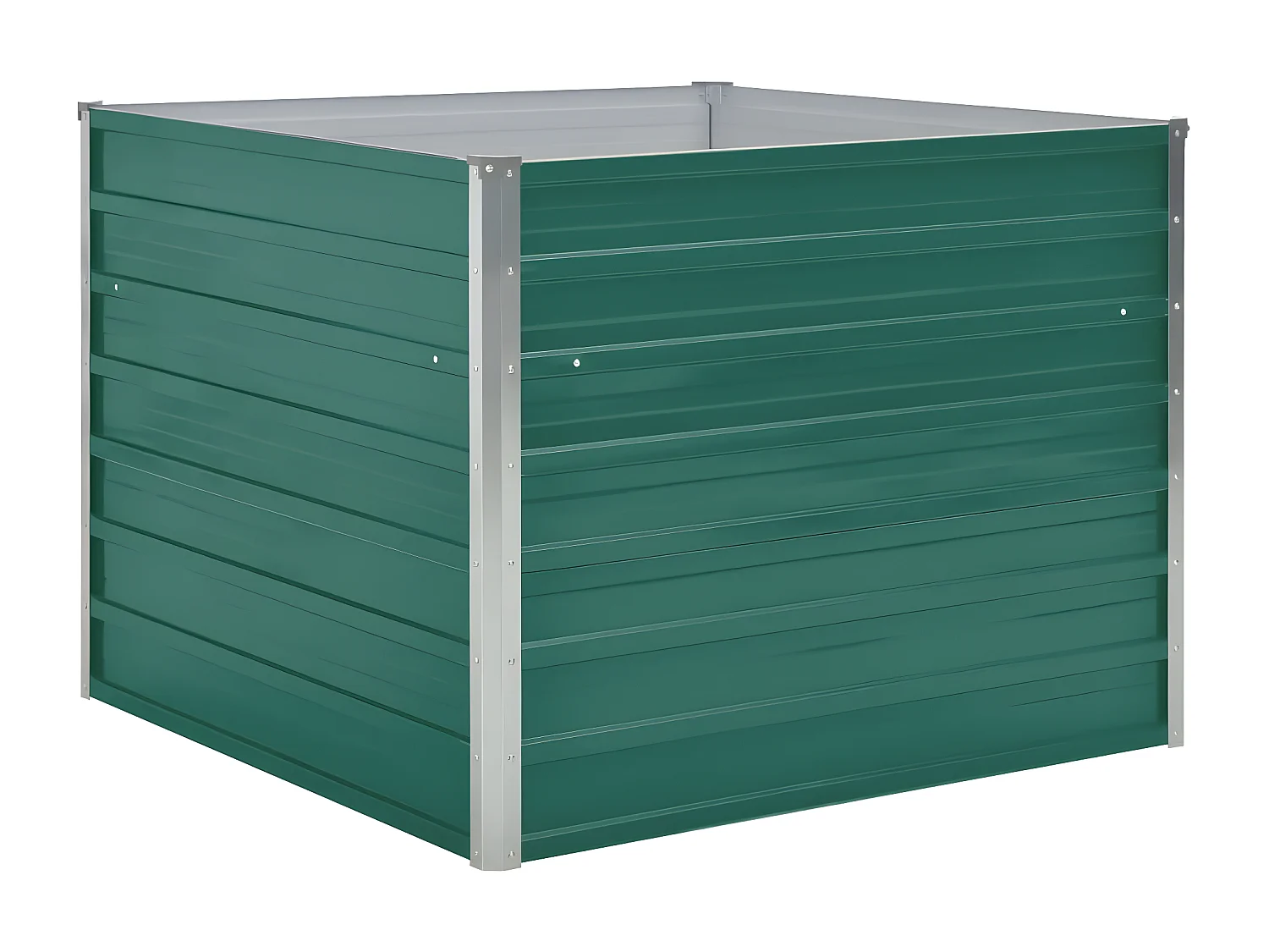 Jardinera arriate elevado plantas flores jardín 100 x 100 x 77 cm verde acero galvanizado 02_0000787