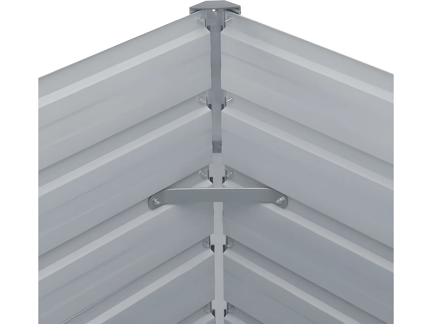 Canteiro elevado plantas flores jardim 100 x 100 x 77 cm aço galvanizado verde 02_0000787