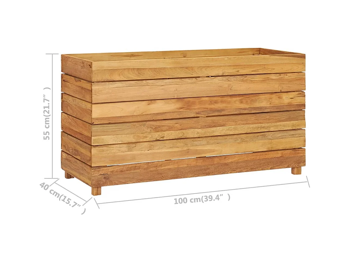 Lit surélevé jardinière 100 marron 100 x 40 x 55 cm 02_0000896