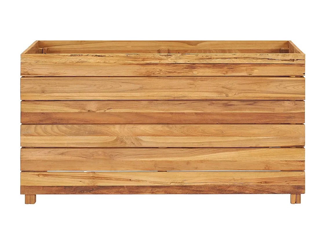 Canteiro elevado 100 x 40 x 55 cm madeira teca reciclada e aço 02_0000896