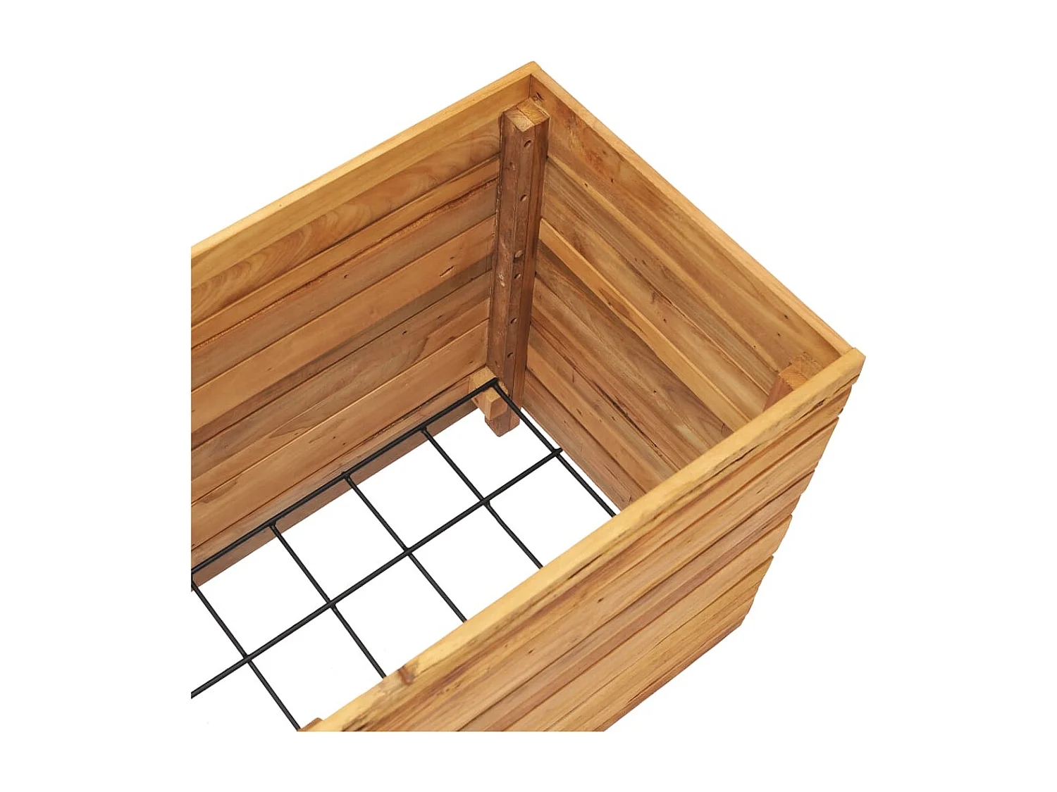 Canteiro elevado 100 x 40 x 55 cm madeira teca reciclada e aço 02_0000896