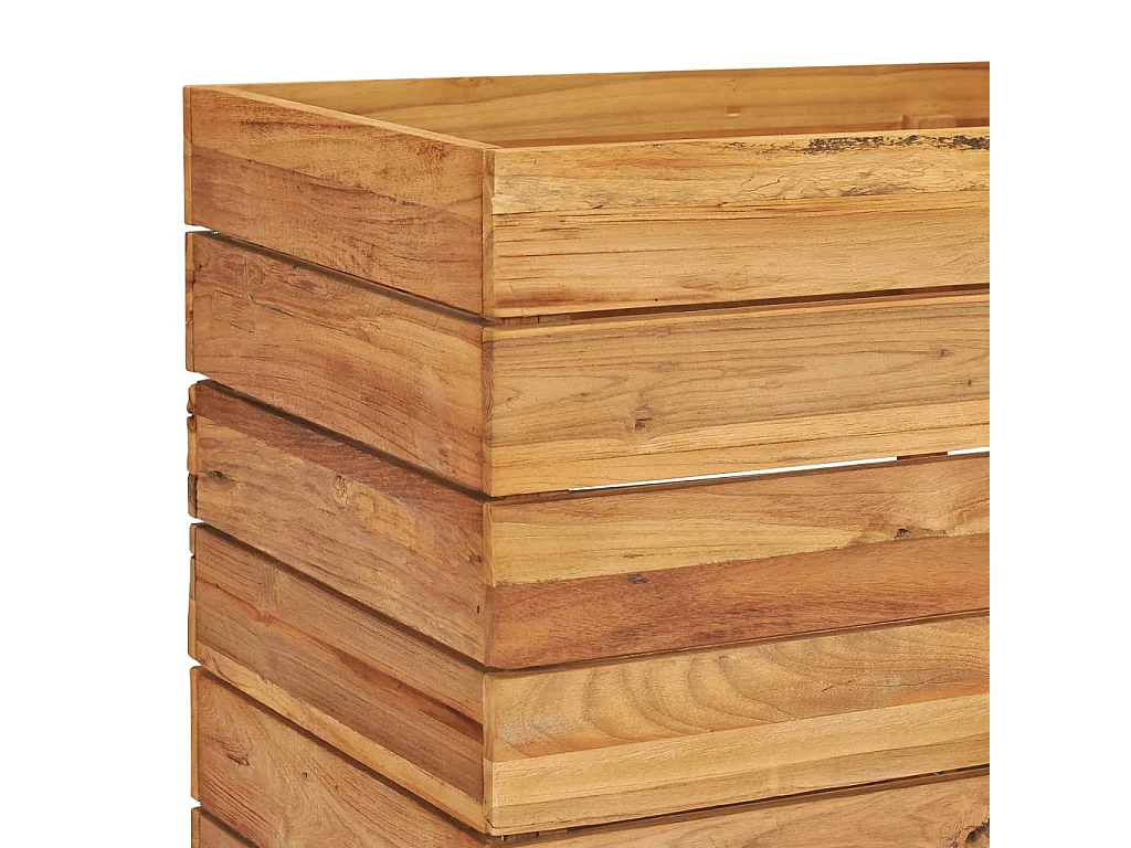 Canteiro elevado 100 x 40 x 55 cm madeira teca reciclada e aço 02_0000896