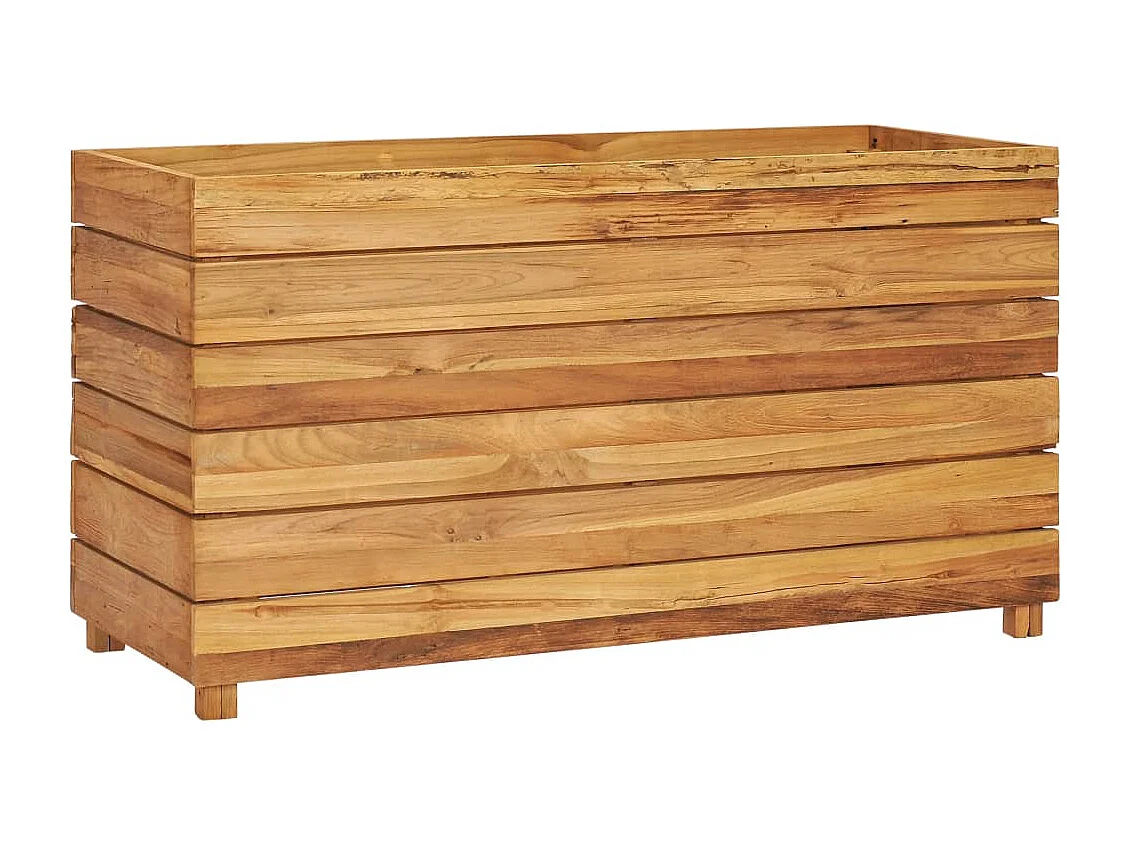 Canteiro elevado 100 x 40 x 55 cm madeira teca reciclada e aço 02_0000896