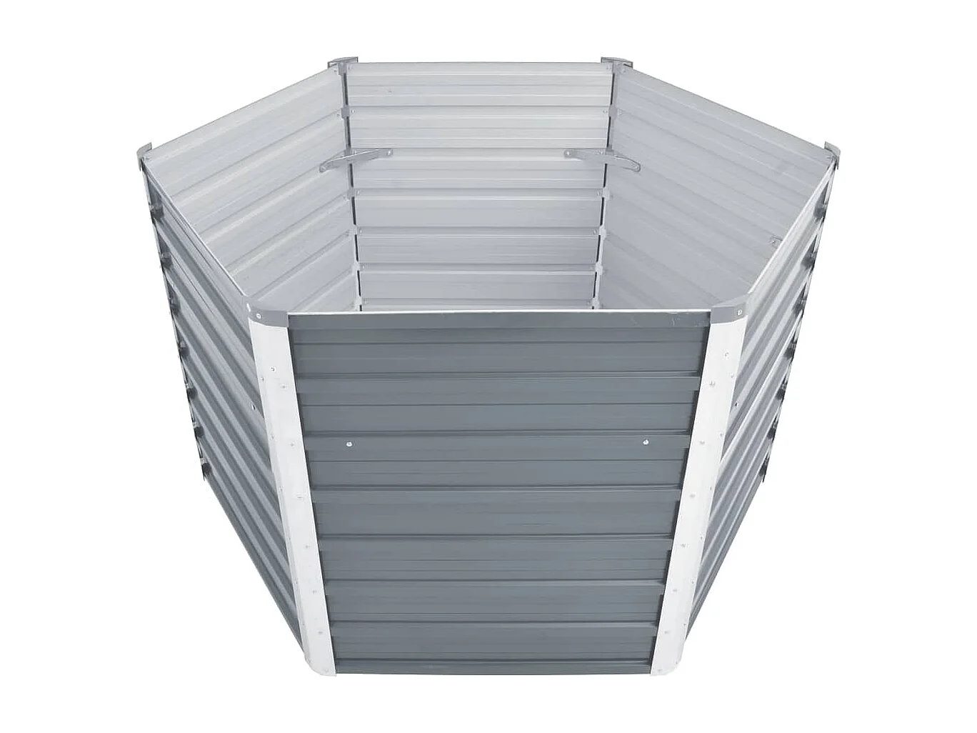 Fioriera rialzata piante fiori giardino acciaio zincato 129 x 129 x 77 cm grigio 02_0001089