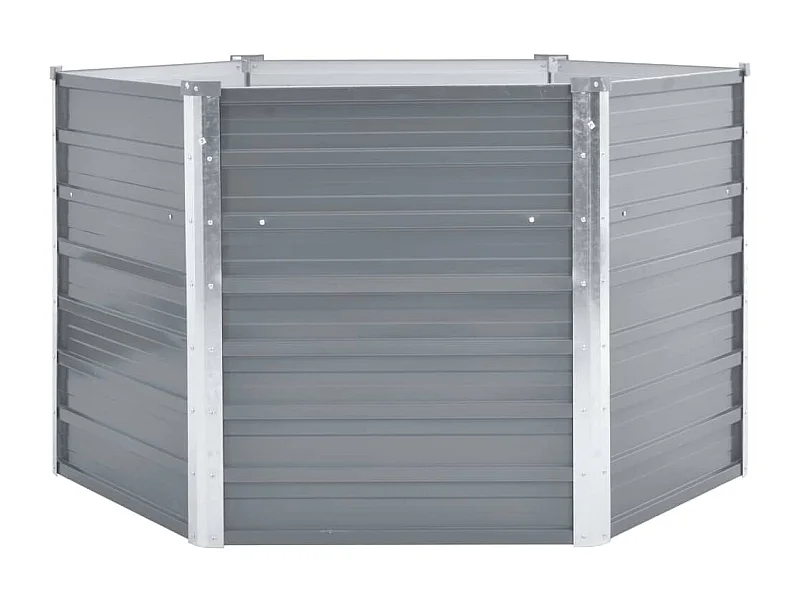 Fioriera rialzata piante fiori giardino acciaio zincato 129 x 129 x 77 cm grigio 02_0001089