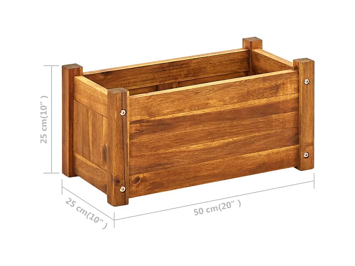 Jardinière lit surélevé plantes bois marron 50 x 25 x 25 cm 02_0001189