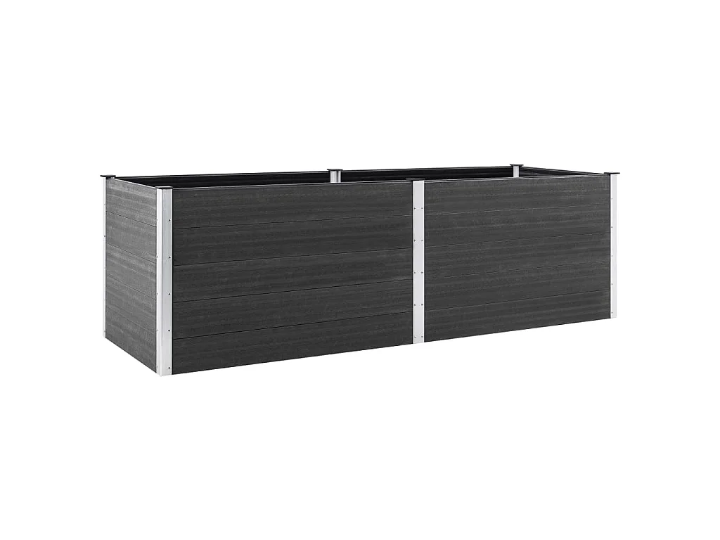 Jardinière lit surélevé plantes fleurs jardin 300 x 50 x 91 cm WPC gris 02_0001041