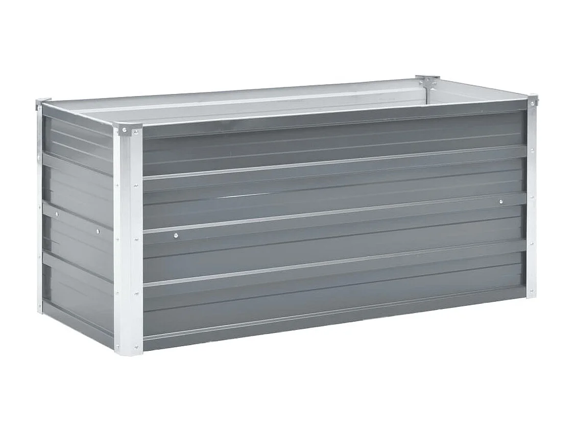 Fioriera rialzata piante fiori giardino acciaio zincato 100 x 40 x 45 cm grigio 02_0001085