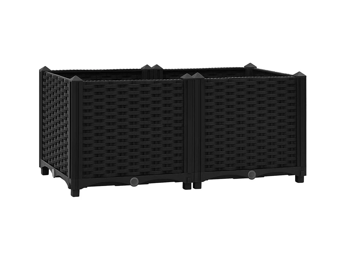 Jardinière lit surélevé plantes noire 80 x 40 x 38 cm 02_0000947