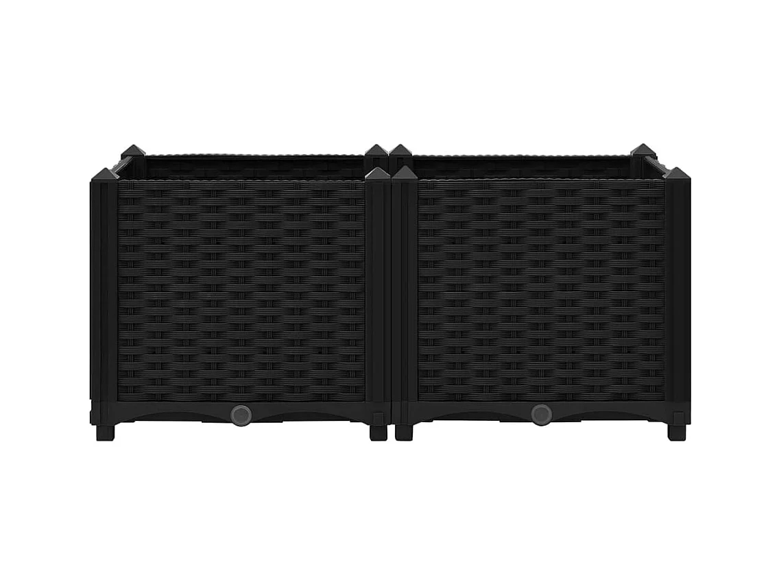 Jardinière lit surélevé plantes noire 80 x 40 x 38 cm 02_0000947