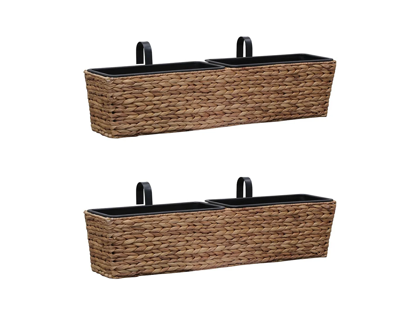 Set di 2 fioriere in giacinto d'acqua 39 cm marrone 02_0000881