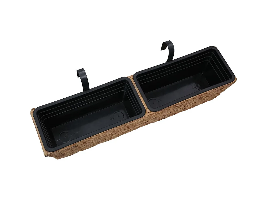 Set di 2 fioriere in giacinto d'acqua 39 cm marrone 02_0000881