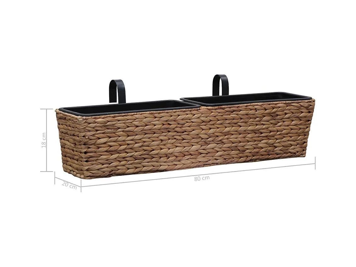 Set di 2 fioriere in giacinto d'acqua 39 cm marrone 02_0000881
