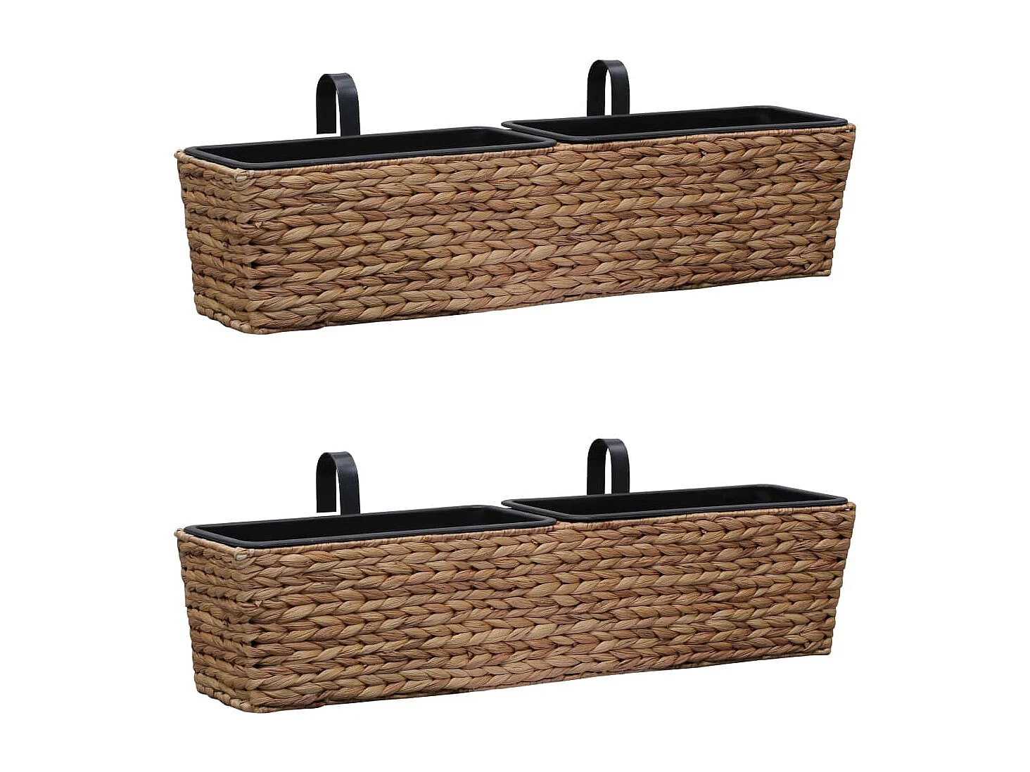 Set di 2 fioriere in giacinto d'acqua 39 cm marrone 02_0000881