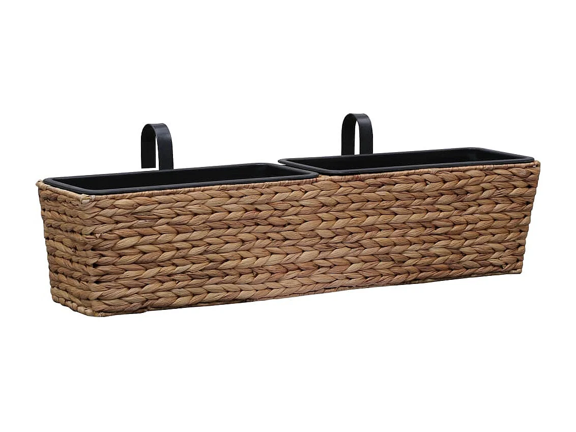 Set di 2 fioriere in giacinto d'acqua 39 cm marrone 02_0000881