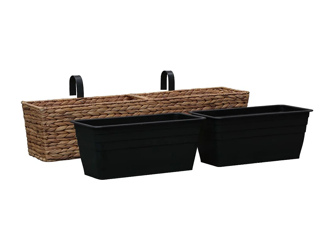 Set di 2 fioriere in giacinto d'acqua 39 cm marrone 02_0000881