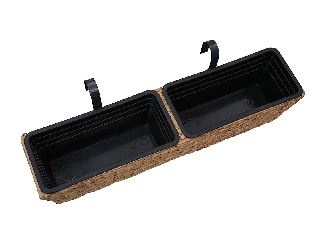 Set di 2 fioriere in giacinto d'acqua 39 cm marrone 02_0000881