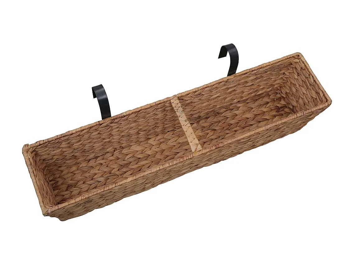 Set di 2 fioriere in giacinto d'acqua 39 cm marrone 02_0000881