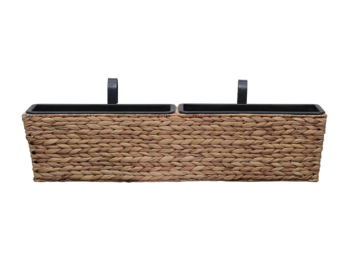 Set di 2 fioriere in giacinto d'acqua 39 cm marrone 02_0000881