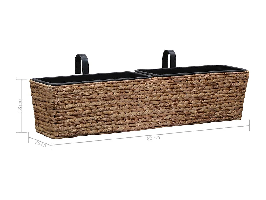 Set di 2 fioriere in giacinto d'acqua 39 cm marrone 02_0000881