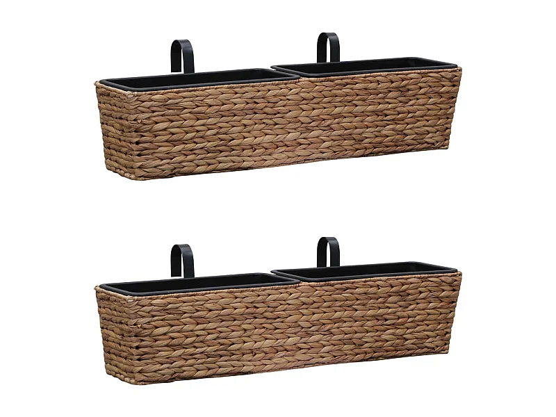 Juego de 2 maceteros de jacinto de agua 39 cm marrón 02_0000881