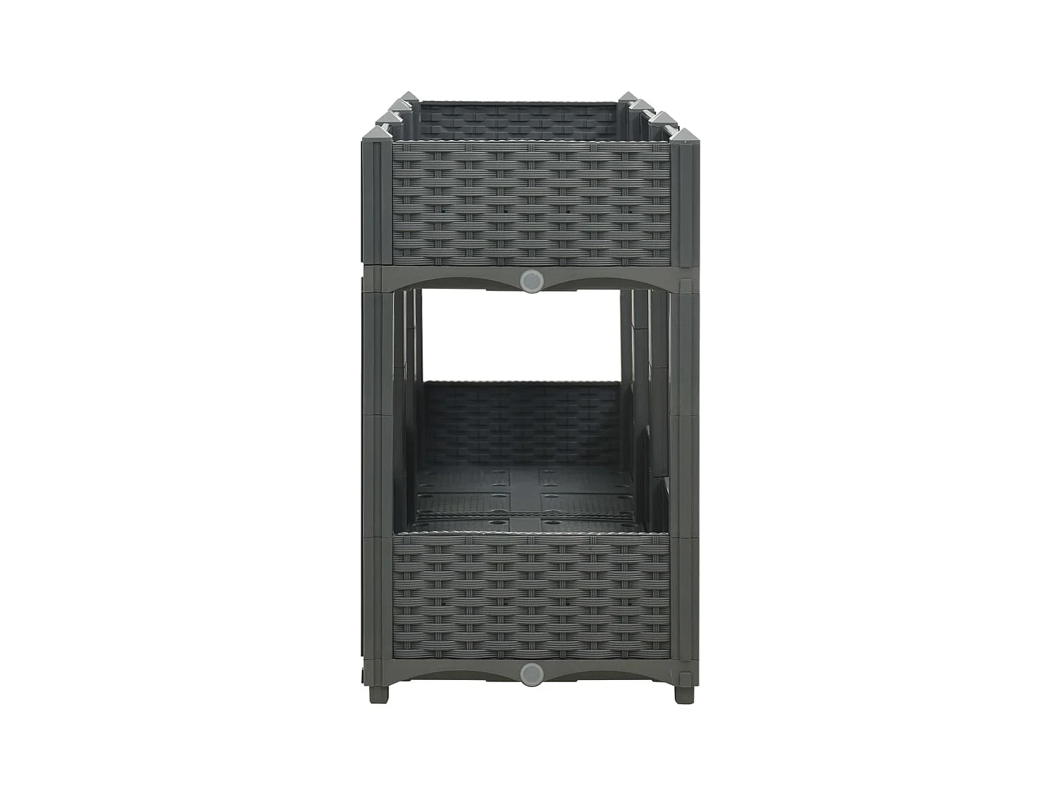 Macetero elevado plantas flores jardín 120 x 40 x 71 cm polipropileno gris oscuro 02_0000908
