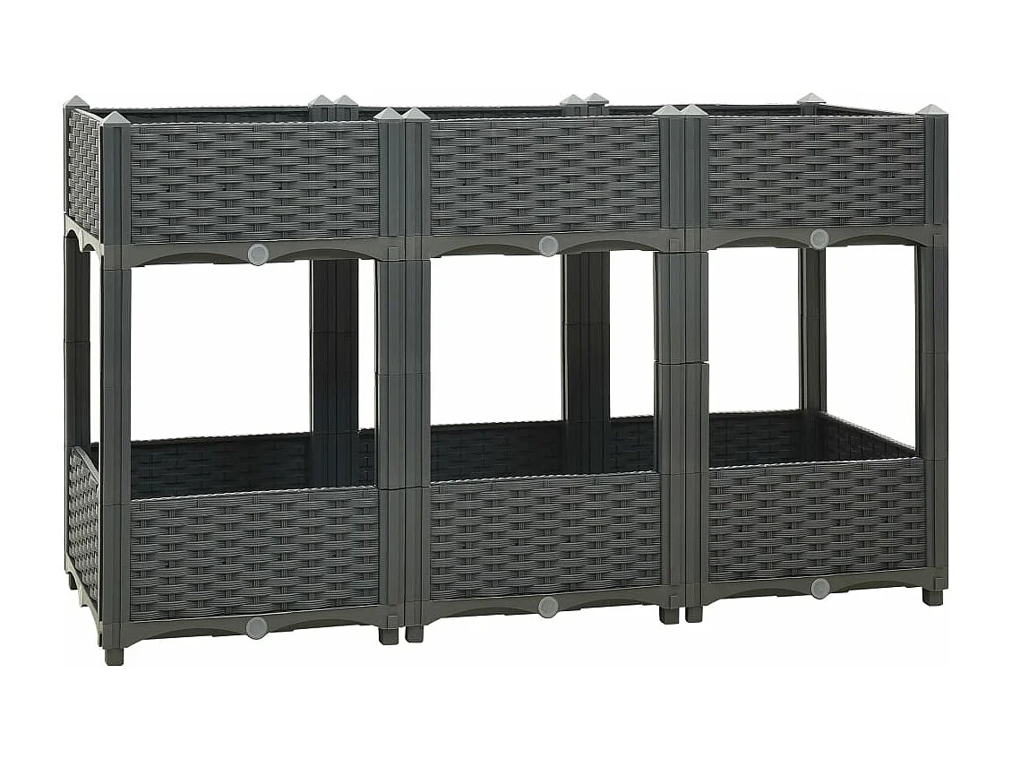 Fioriera rialzata piante fiori giardino 120 x 40 x 71 cm polipropilene grigio scuro 02_0000908