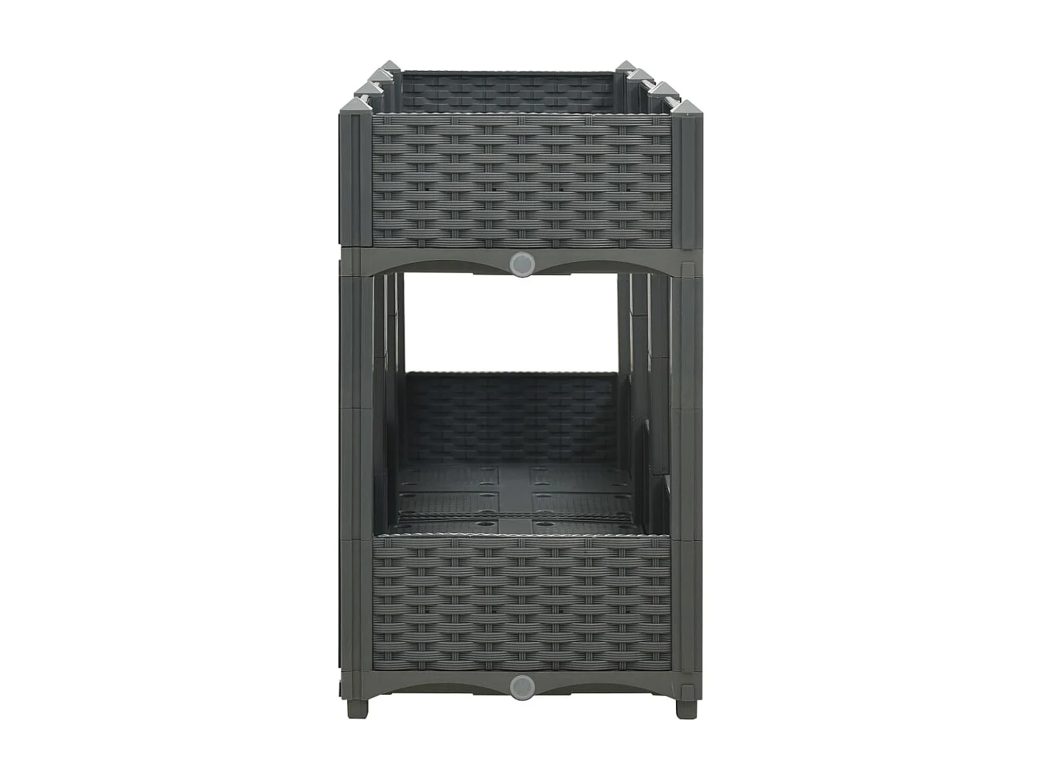 Fioriera rialzata piante fiori giardino 120 x 40 x 71 cm polipropilene grigio scuro 02_0000908