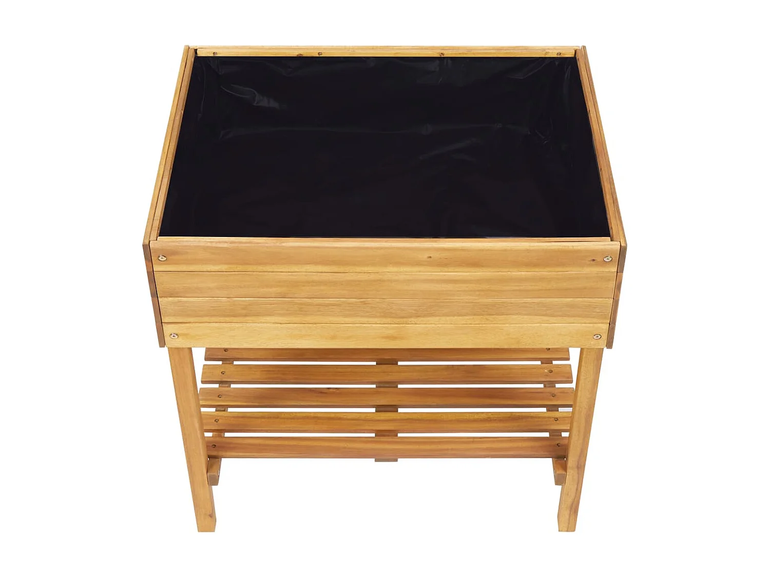 Fioriera rialzata 78,5 x 58,5 x 78,5 cm giardino piante fiori legno massello di acacia 02_0000851