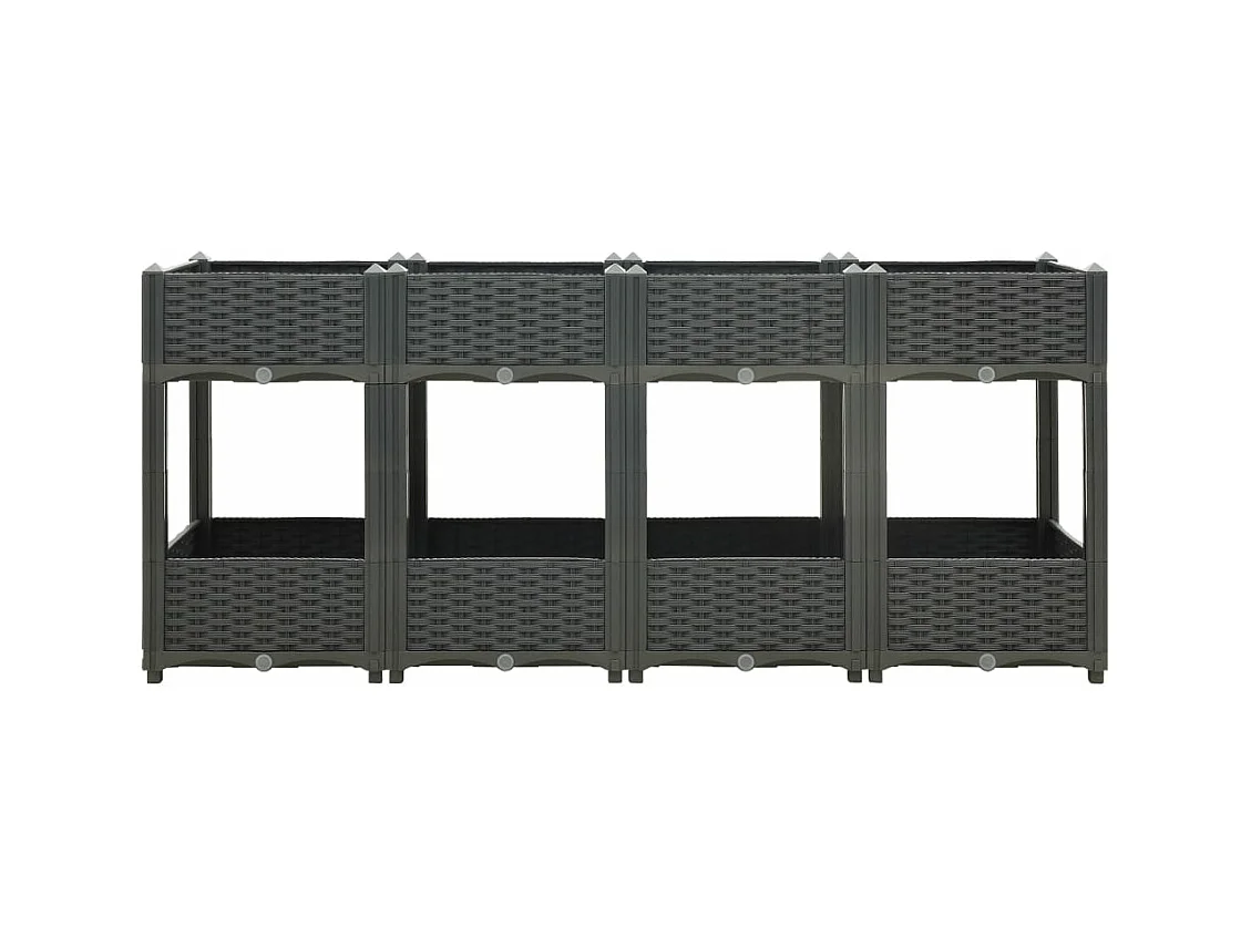 Jardinière lit surélevé plantes grise 160 x 40 x 71 cm 02_0000921