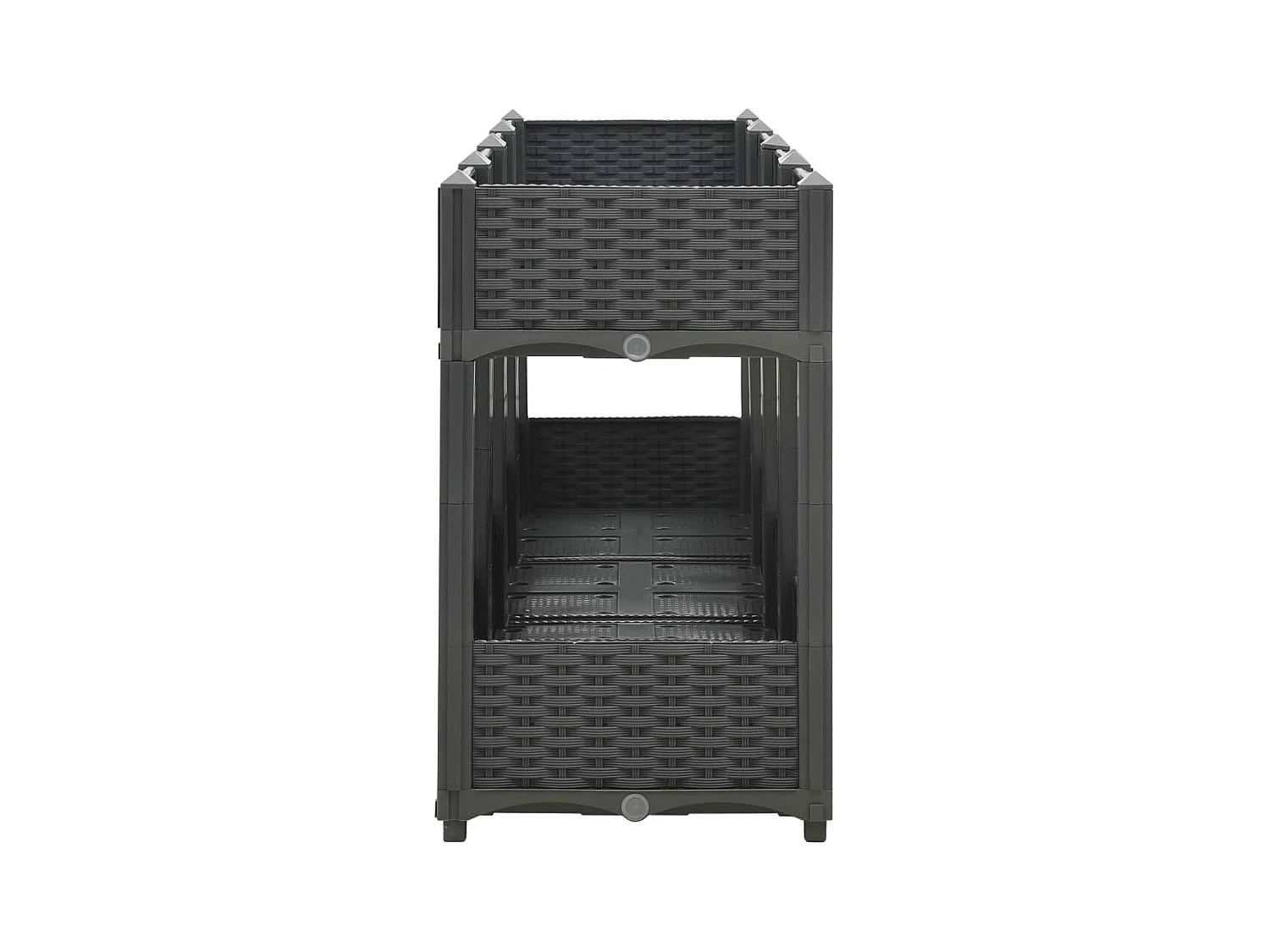 Jardinière lit surélevé plantes grise 160 x 40 x 71 cm 02_0000921