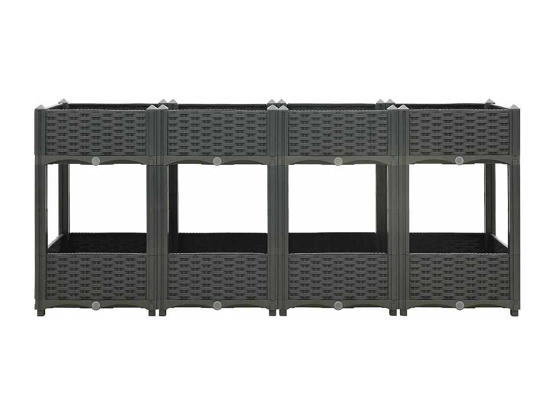 Fioriera rialzata piante fiori giardino 160 x 40 x 71 cm polipropilene grigio scuro 02_0000921