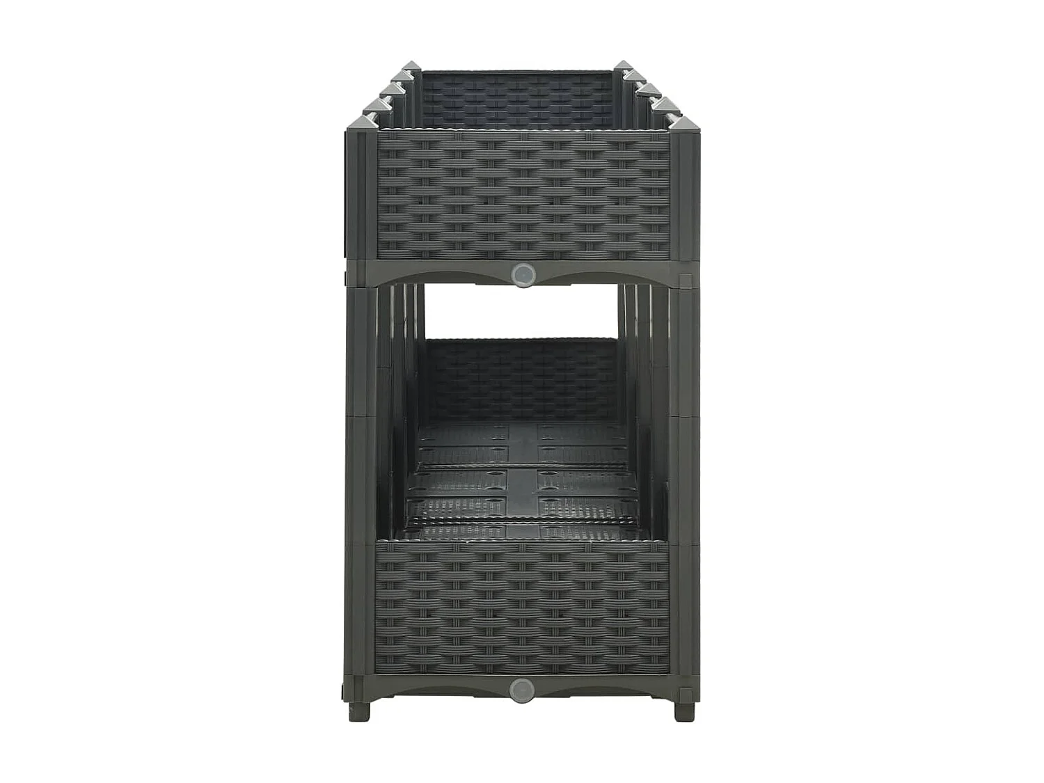 Fioriera rialzata piante fiori giardino 160 x 40 x 71 cm polipropilene grigio scuro 02_0000921