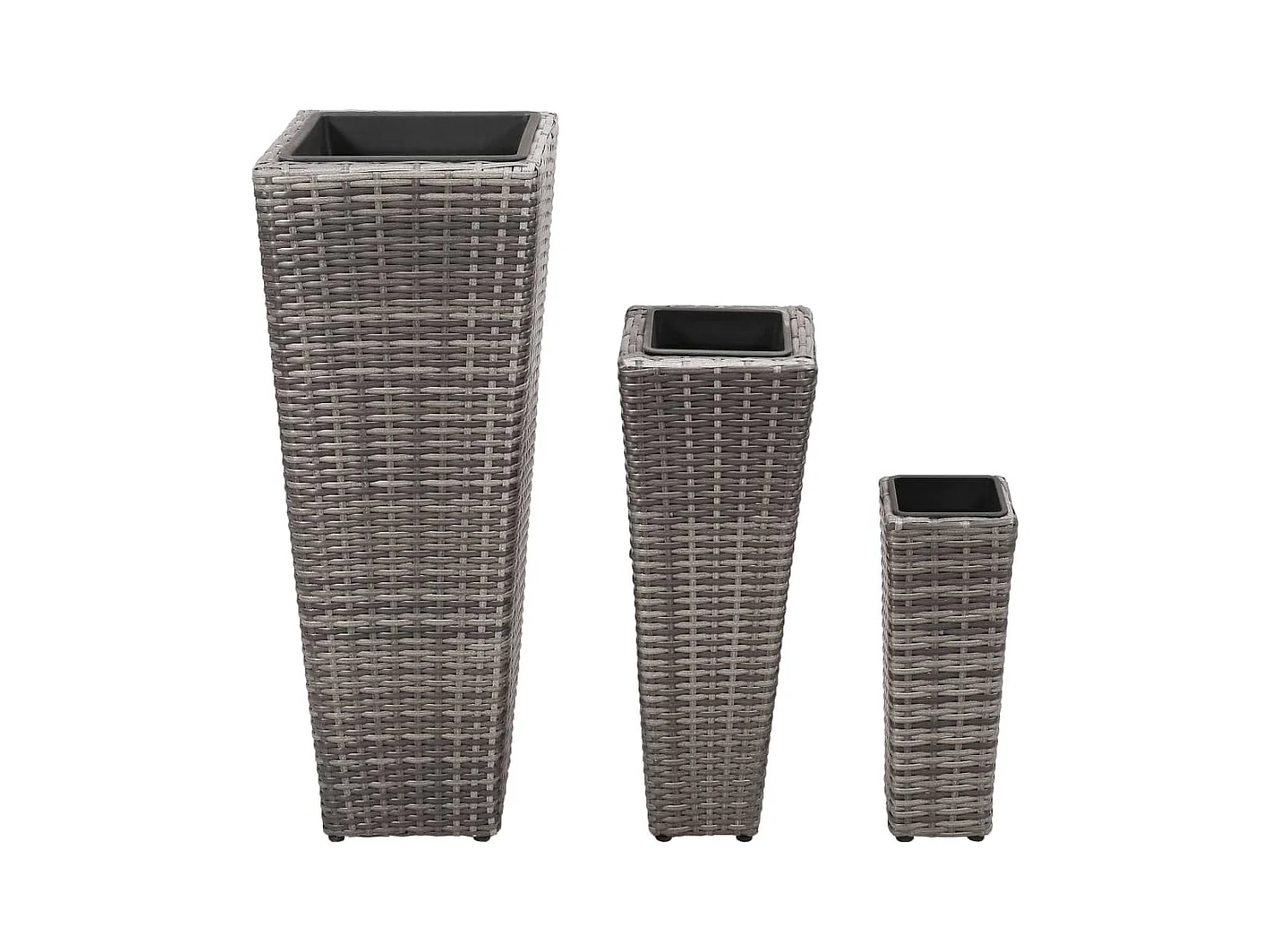 Jardinière lit surélevé plantes résine grise 30 x 30 x 80 cm 02_0001345