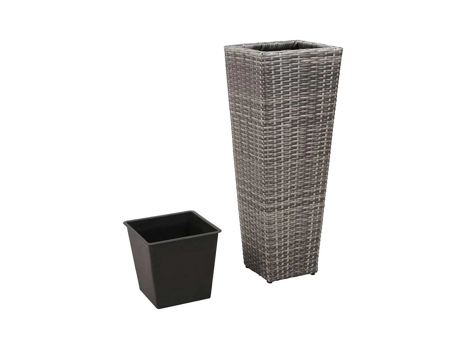 Jardinière lit surélevé plantes résine grise 30 x 30 x 80 cm 02_0001345