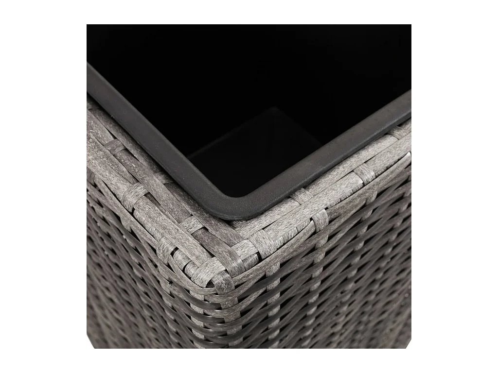 Jardinière lit surélevé plantes résine grise 30 x 30 x 80 cm 02_0001345