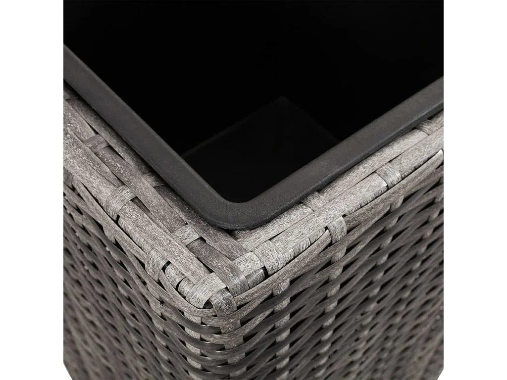 Jardinière lit surélevé plantes résine grise 30 x 30 x 80 cm 02_0001345