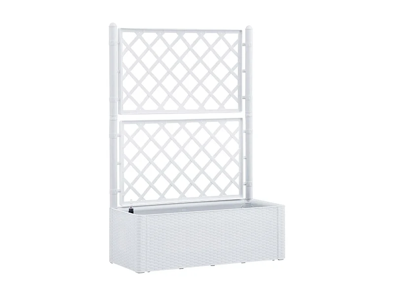 Jardinière lit surélevé plantes blanche 100 x 43 x 142 cm 02_0001204