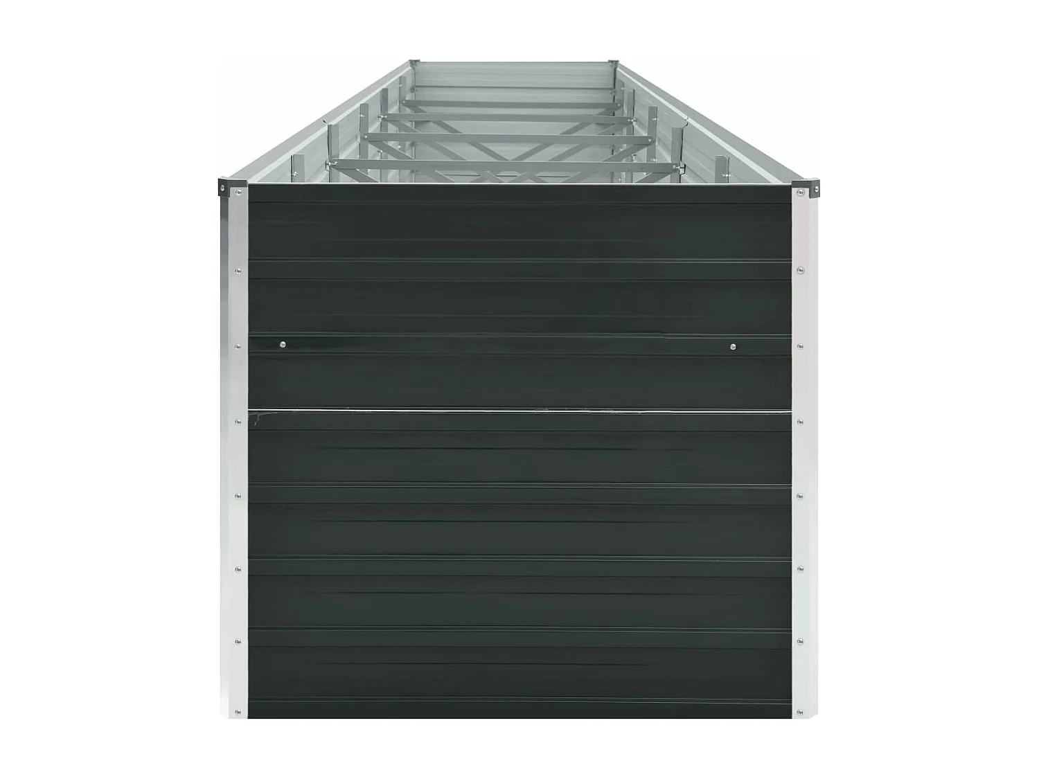 Fioriera rialzata piante fiori giardino acciaio zincato 480 x 80 x 77 cm antracite 02_0001126