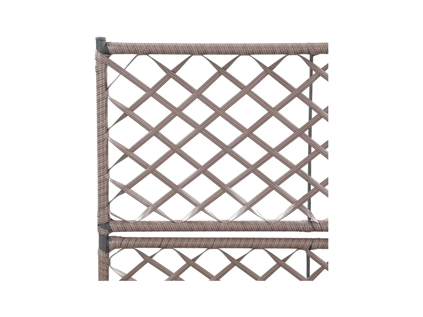 Jardinera elevada plantas flores enrejado de jardín 2 macetas 58 x 30 x 107 cm resina tejida marrón 02_0001272