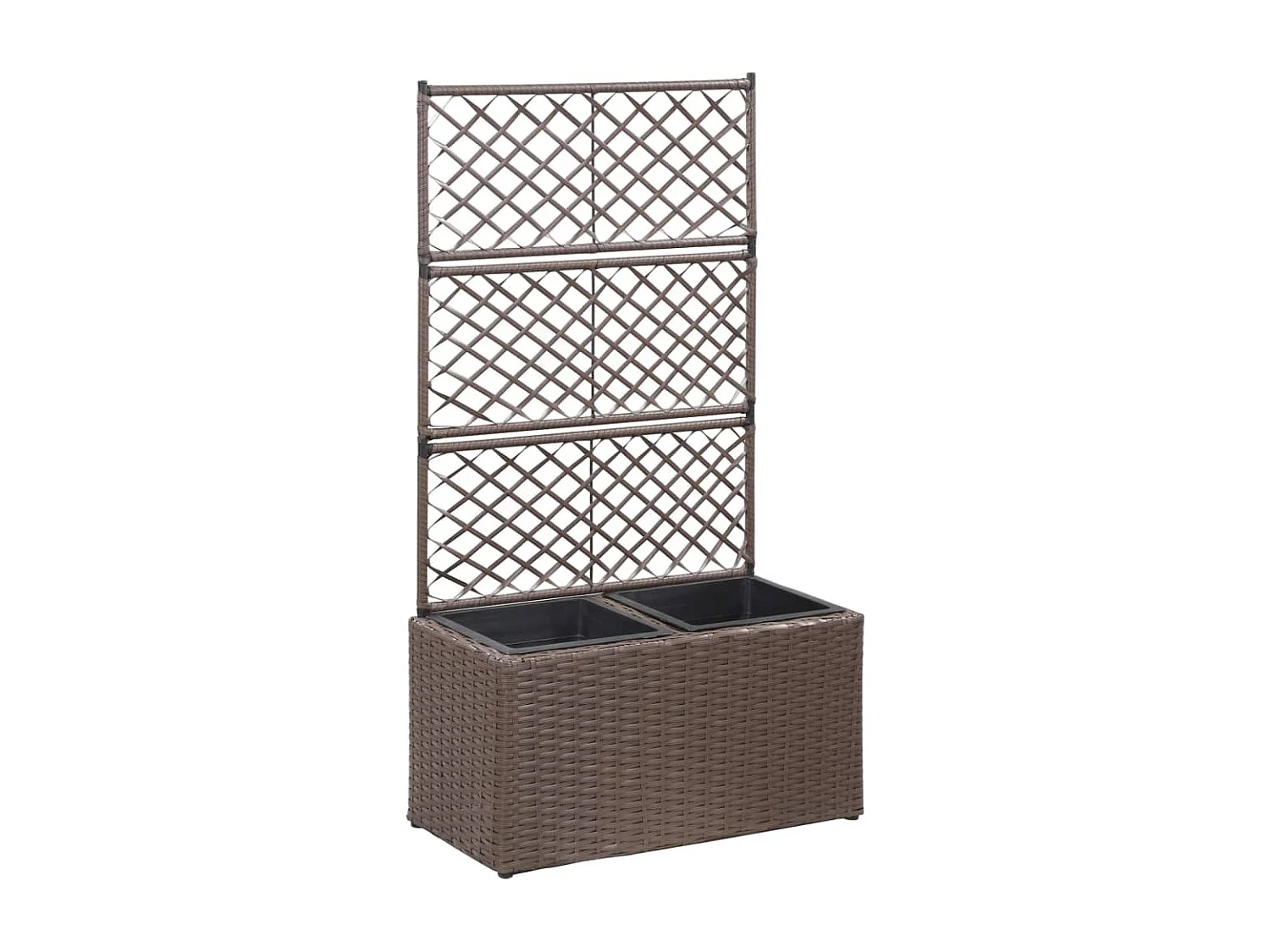 Jardinière lit surélevé plantes résine marron 58 x 30 x 107 cm 02_0001272