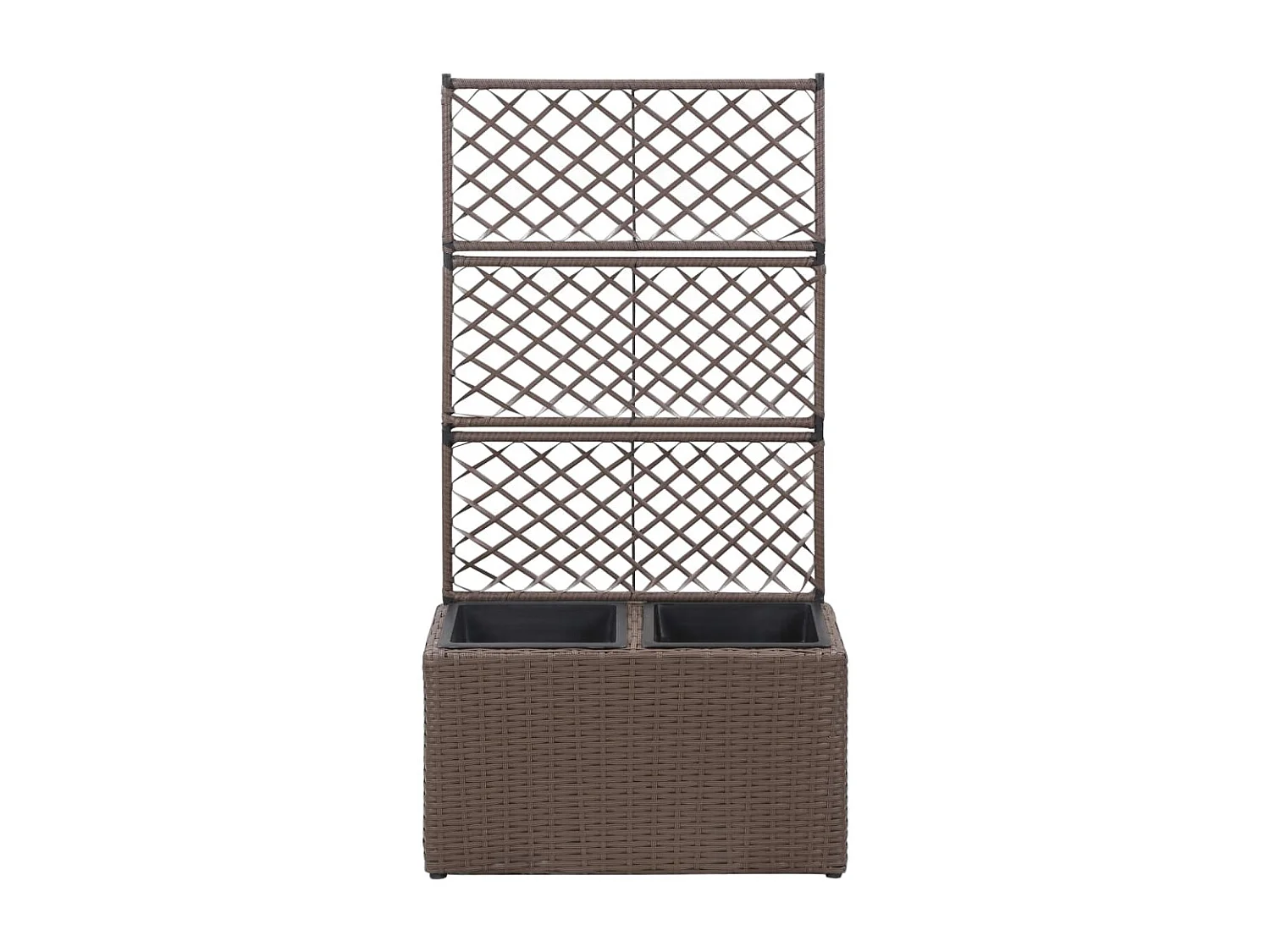 Jardinière lit surélevé plantes résine marron 58 x 30 x 107 cm 02_0001272