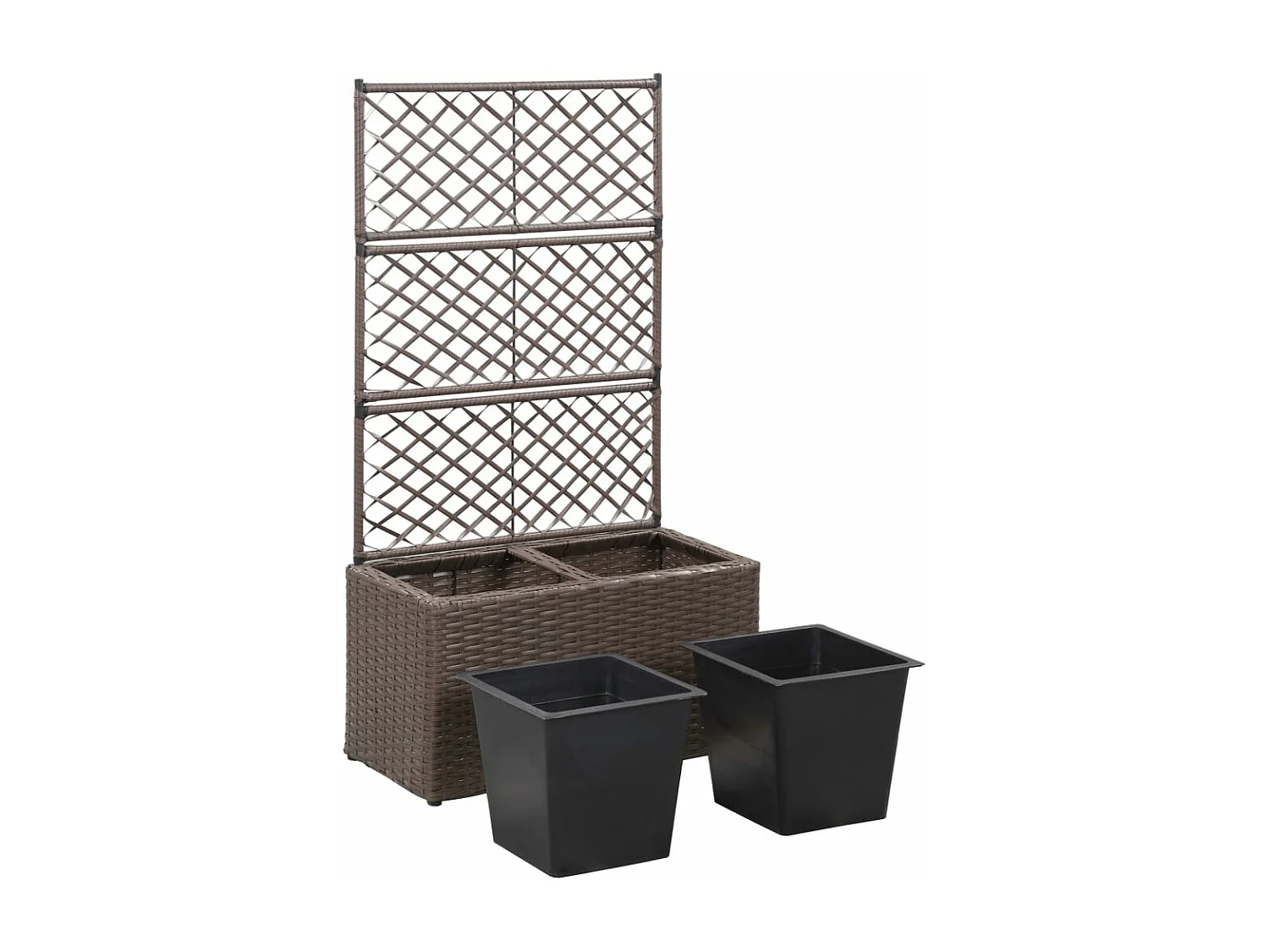 Jardinière lit surélevé plantes résine marron 58 x 30 x 107 cm 02_0001272