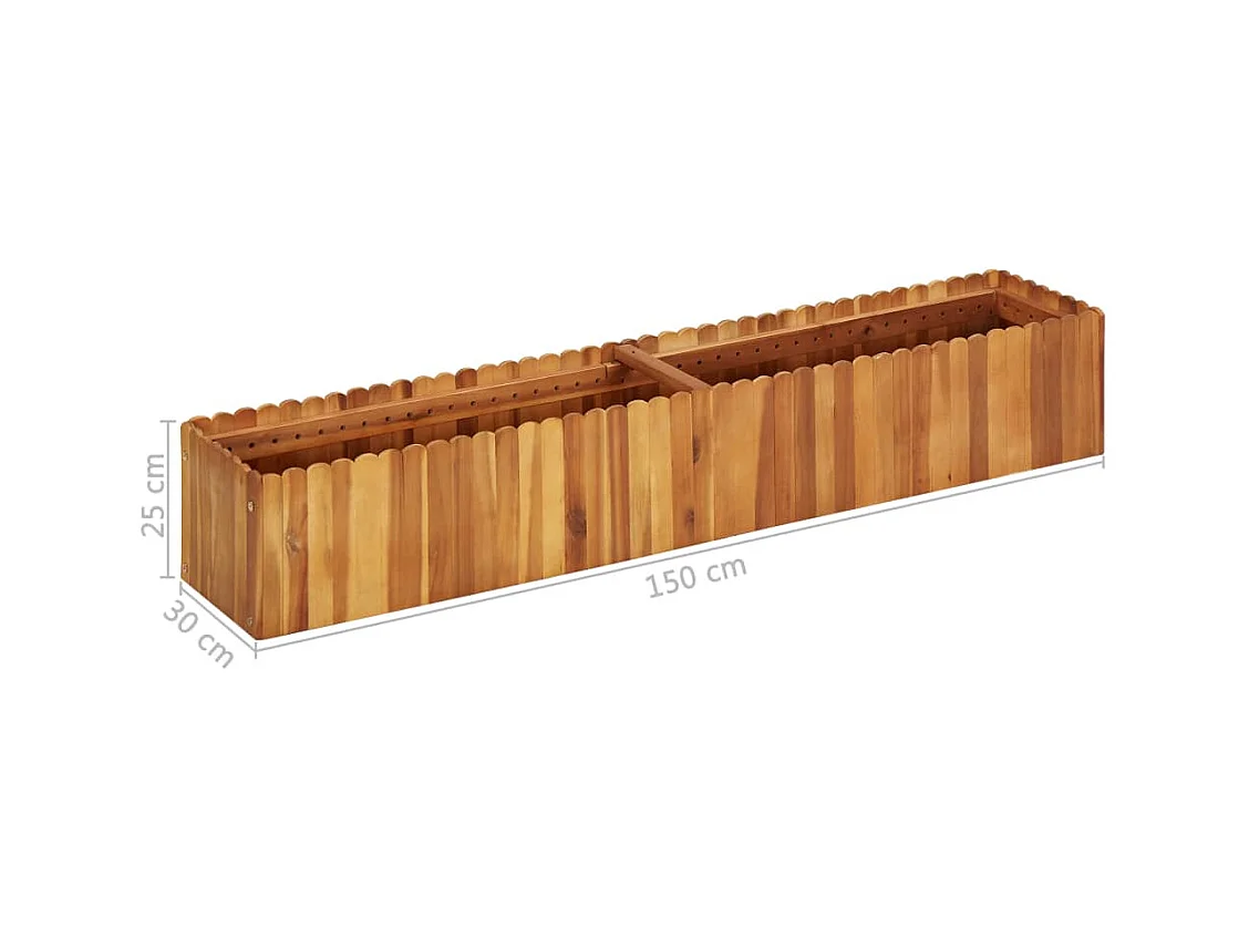 Jardinière lit surélevé plantes bois marron 150 x 30 x 25 cm 02_0000998
