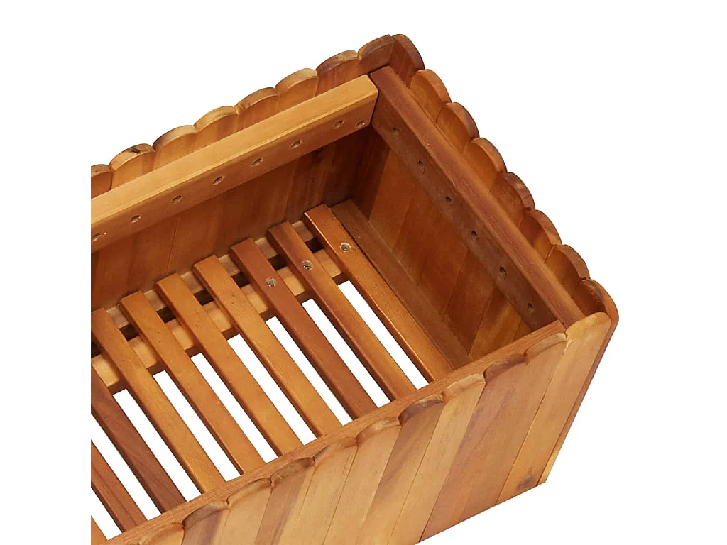 Jardinera arriate elevado plantas flores jardín 150 x 30 x 25 cm madera maciza de acacia 02_0000998