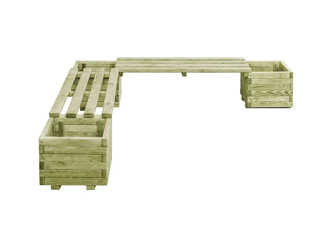 Banc de jardin à bois marron 196 x 196 x 36 cm 02_0001365