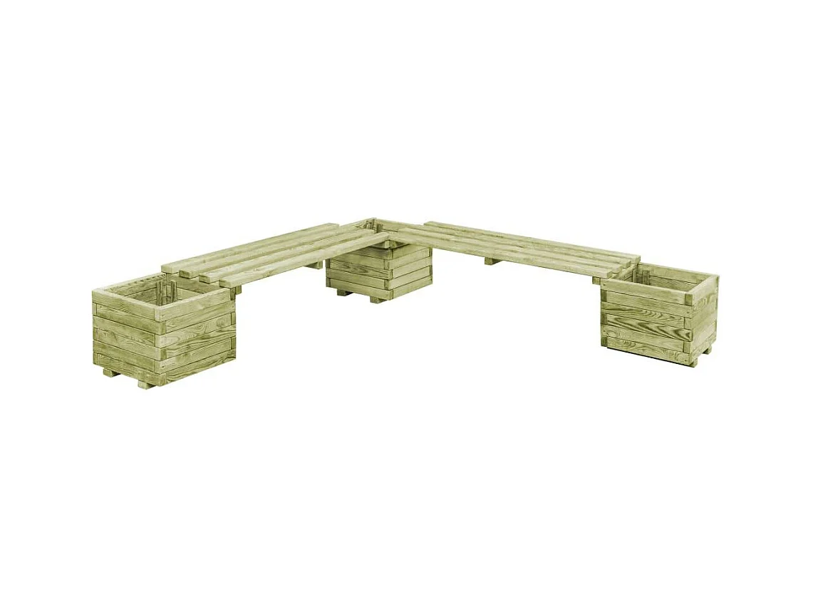 Banc de jardin à bois marron 196 x 196 x 36 cm 02_0001365