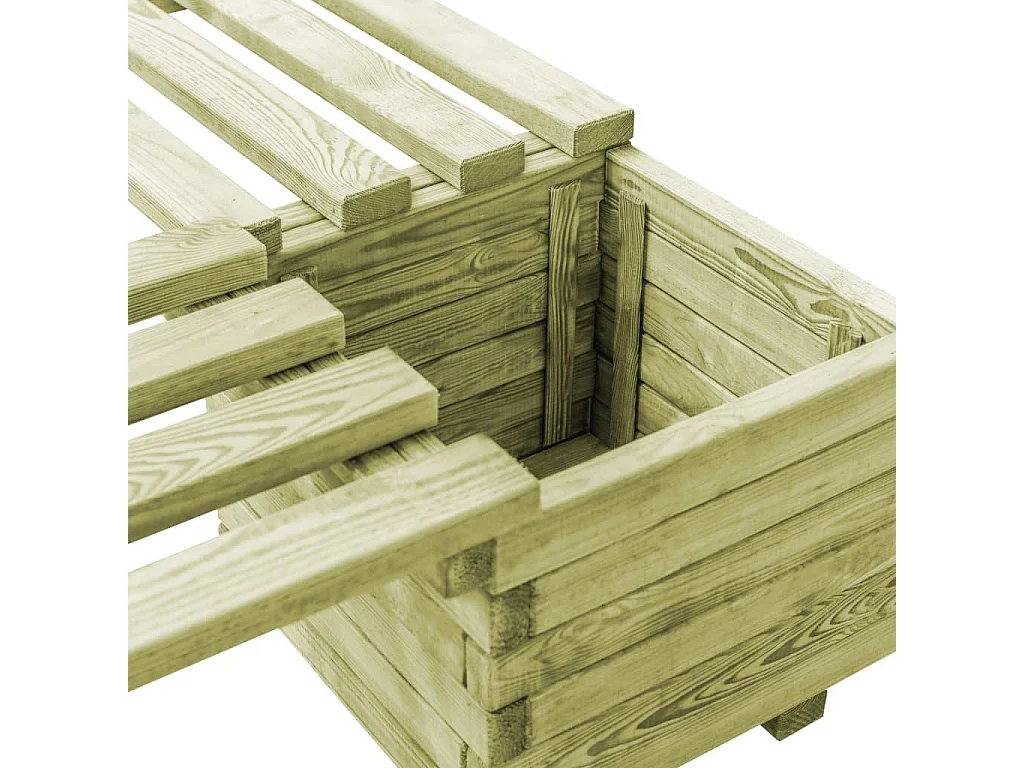 Banc de jardin à bois marron 196 x 196 x 36 cm 02_0001365