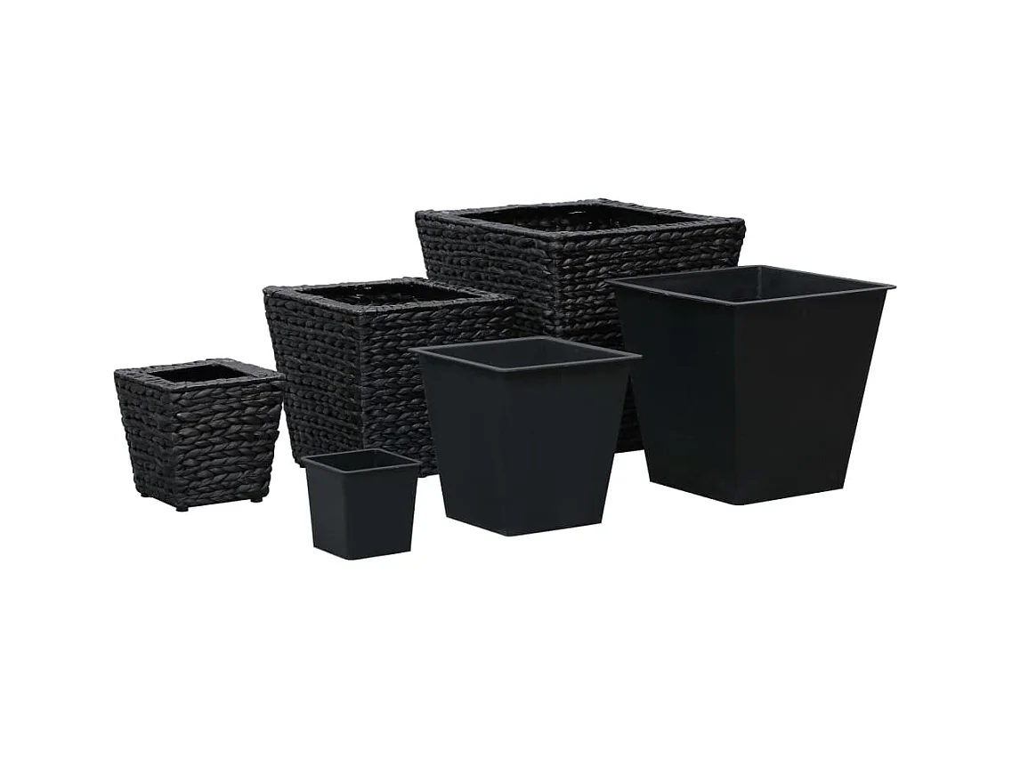 Jardinera arriate elevado plantas flores jardín 3 piezas jacinto de agua negro 02_0001344
